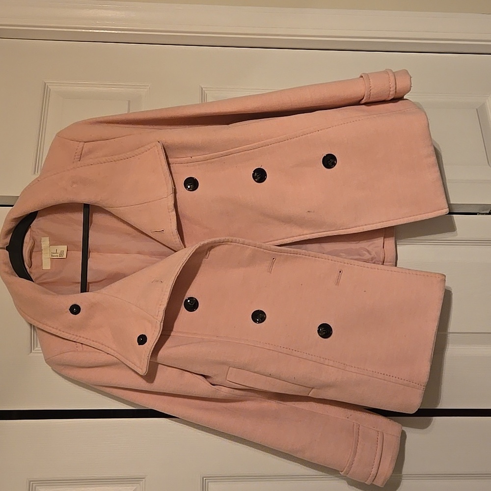 Women's pink pea coat from H&M